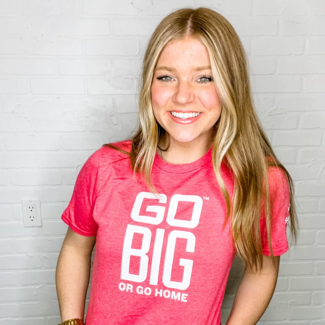 Go Big or Go Home - Red and White T-Shirt