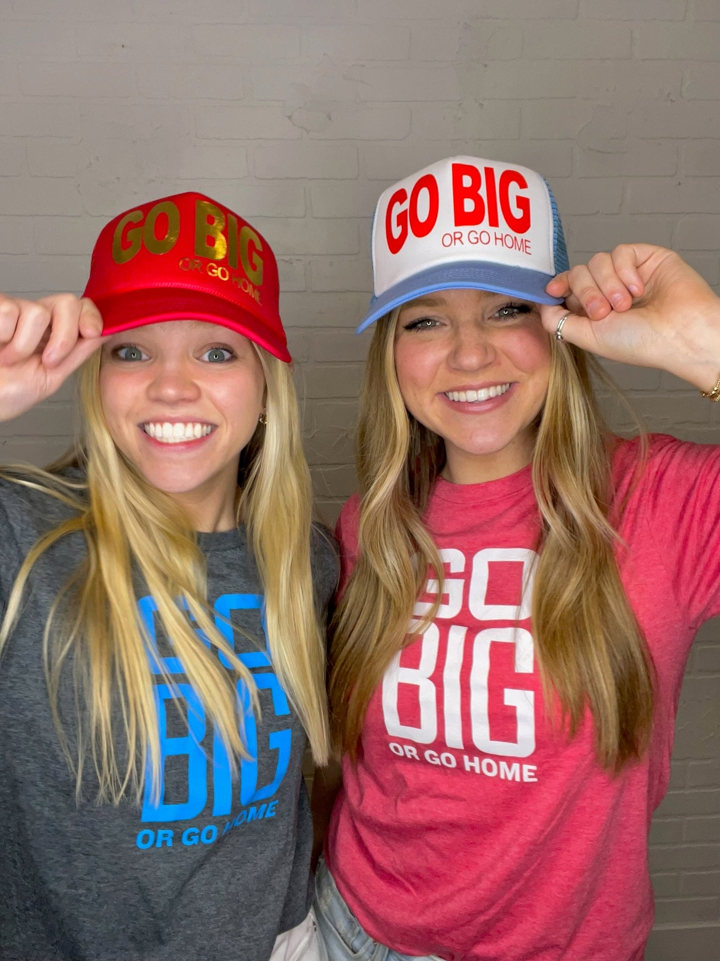 Go Big or Go Home - Gray and Blue T-shirt