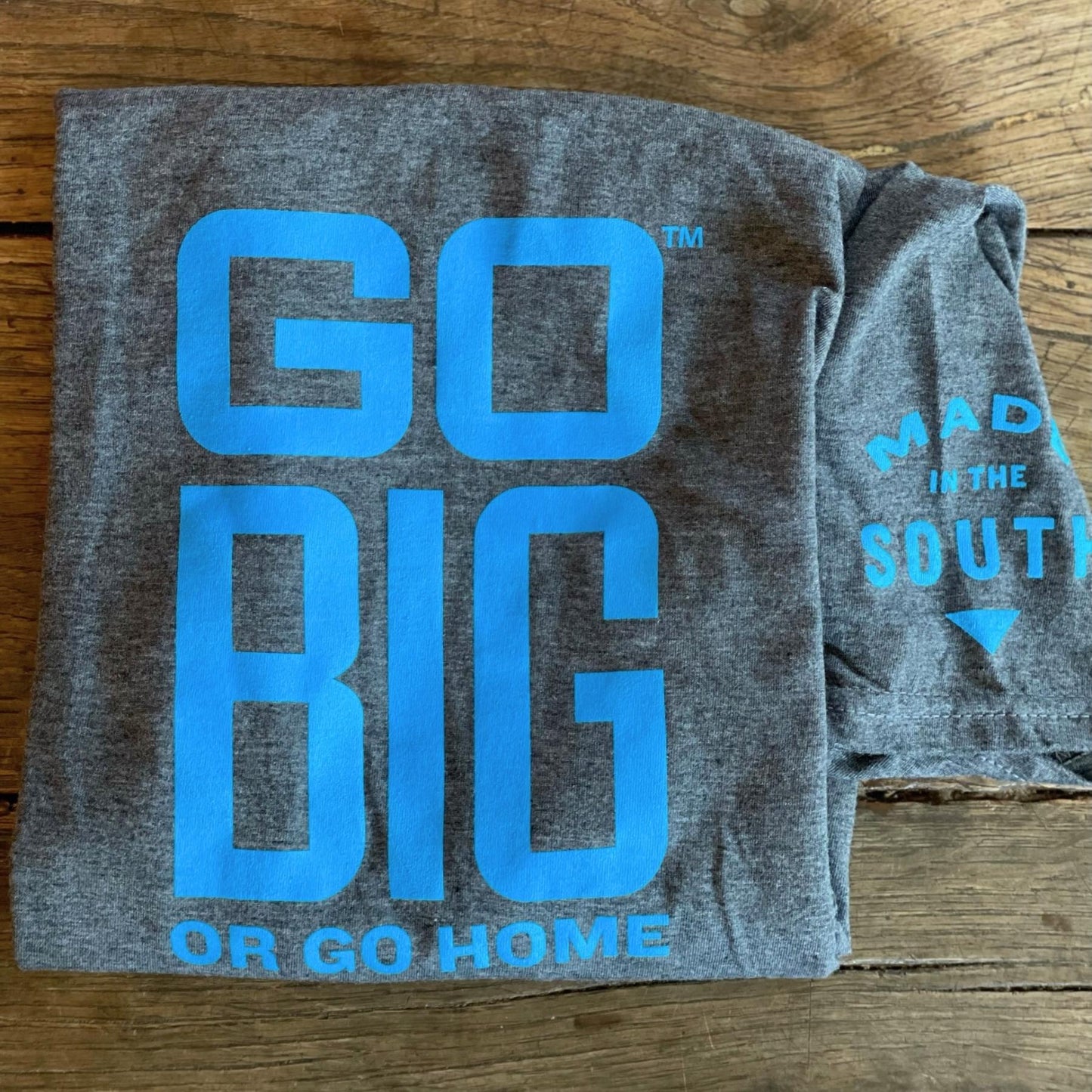 Go Big or Go Home - Gray and Blue T-shirt