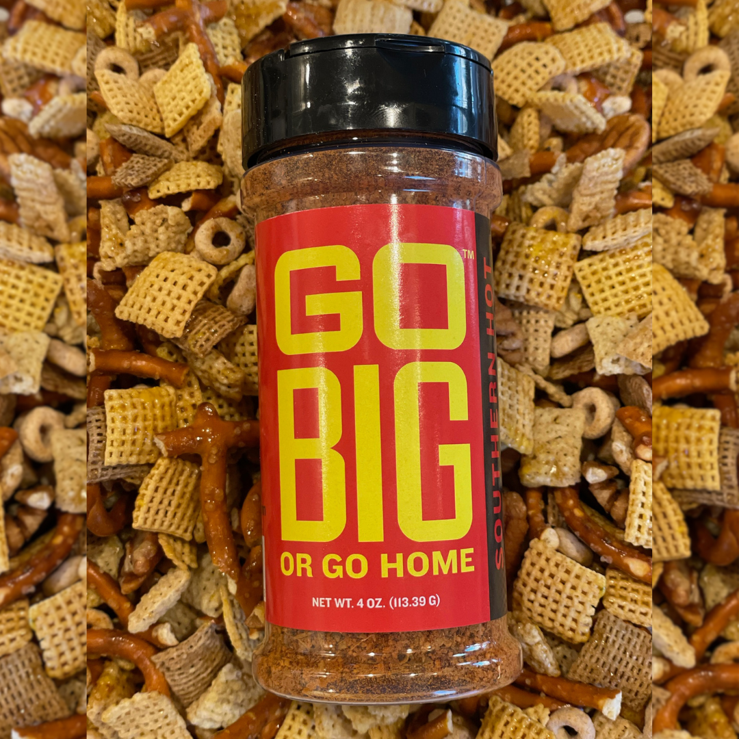 Chex Mix and Go Big Southern Hot Seasoning