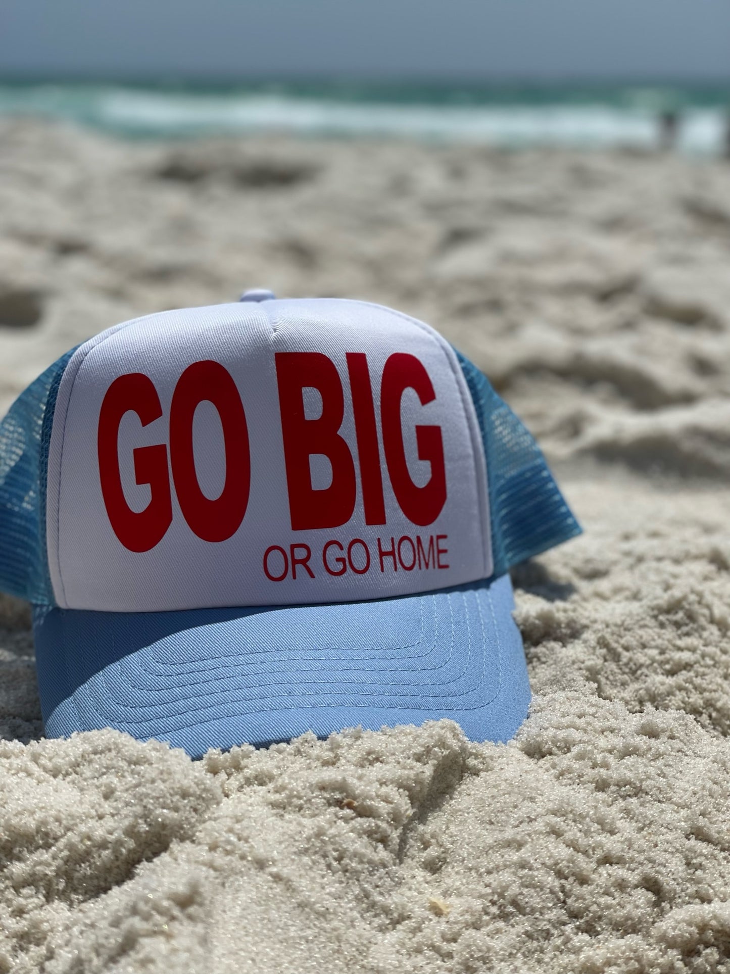 Go Big or Go Home - Blue and White Hat
